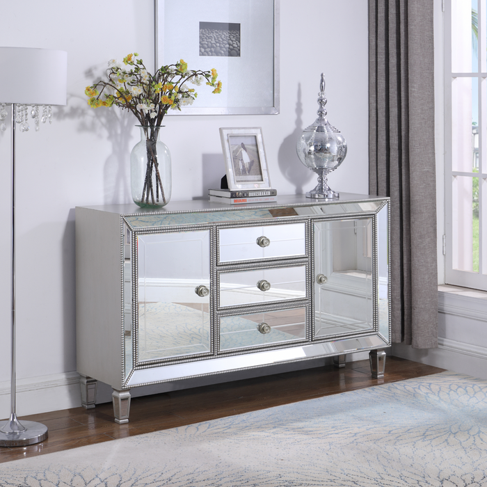 3-Drawer Accent Cabinet Silver