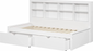 Twin Bookcase Drawers White Daybed