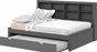 Full Bookcase Trundle Dark Grey Daybed