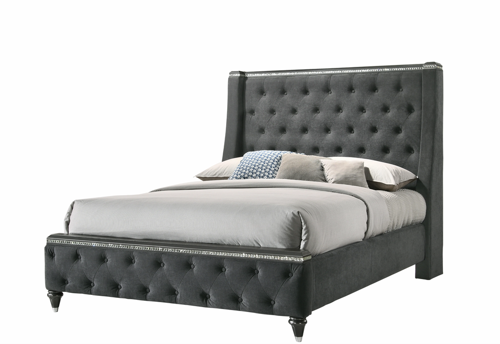 Giovani Gray Upholstered Panel Queen Bedroom Set