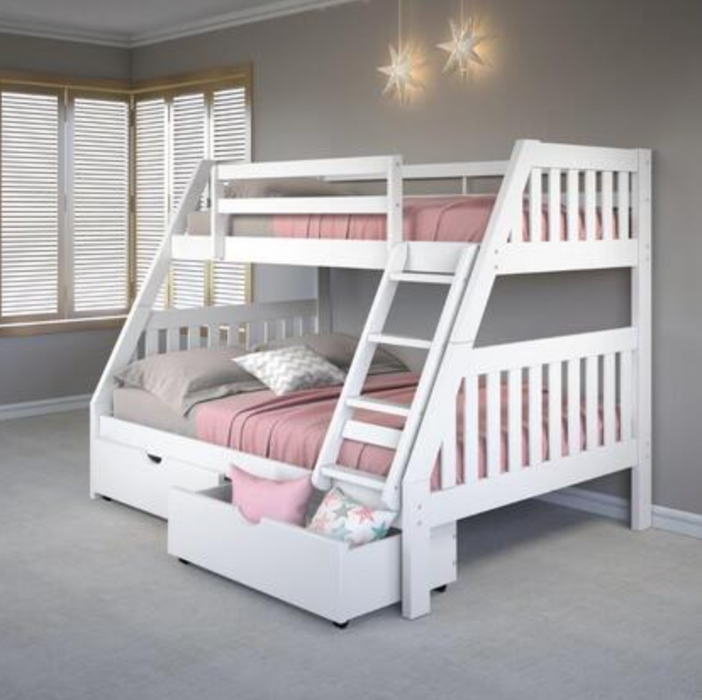 Bunk Bed - TWIN/FULL White