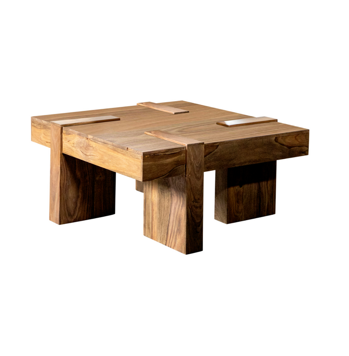 Wooden Square Coffee Table Natural Sheesham