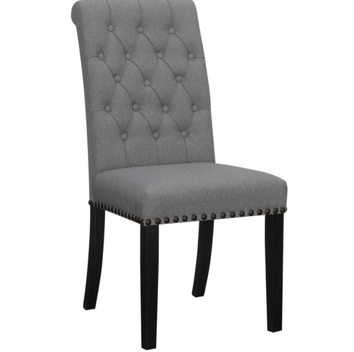 Upholstered Tufted Side Chairs with Nailhead Trim (Set of 2)
