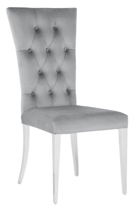 Kerwin Tufted Upholstered Side Chair (Set Of 2) Chrome