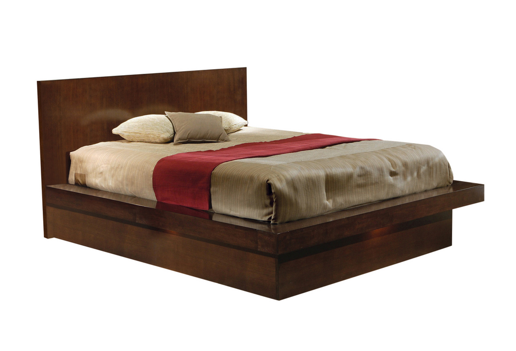 Jessica Eastern King Platform Bed With Rail Seating Cappuccino Set