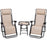 3 Pieces Folding Portable  Reclining Lounge Chairs Table Set