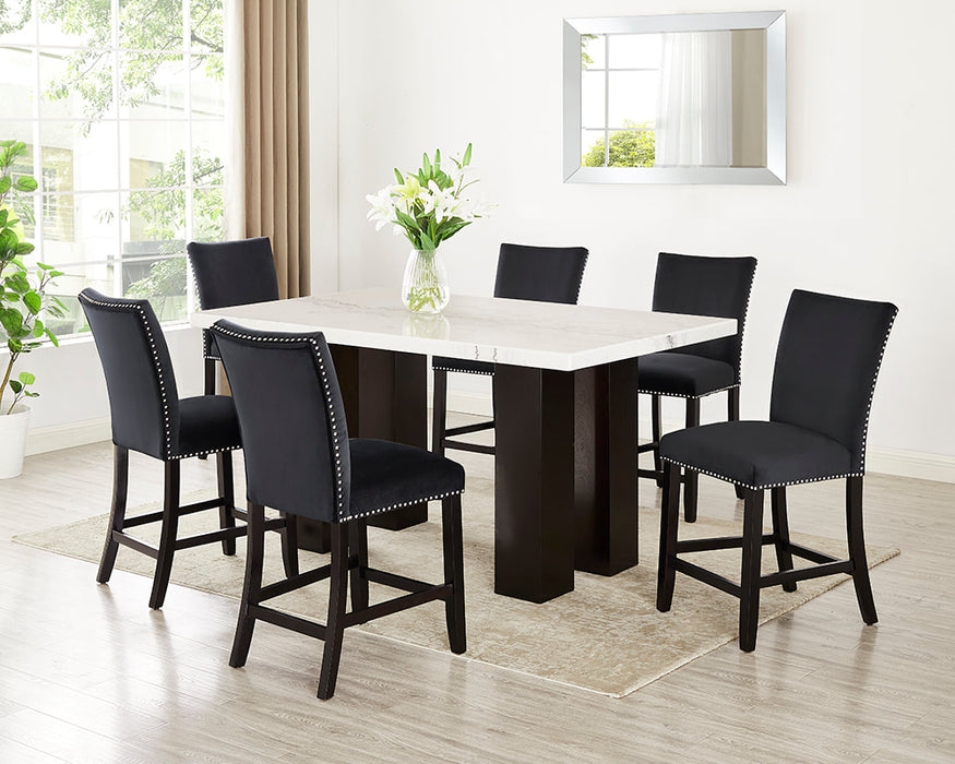 Finley  - (GENUINE MARBLE) Counter Height Table & 6 Chairs