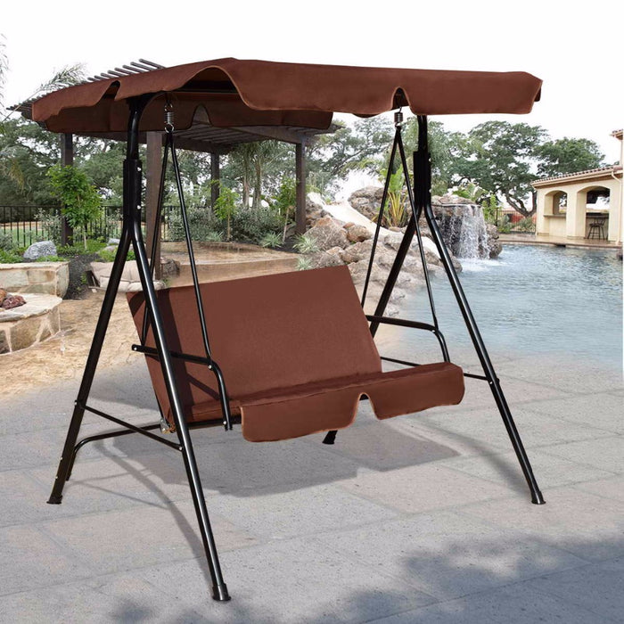 Loveseat Patio Canopy Swing Glider Hammock Cushioned Steel Frame Bench Outdoor Patio Swing Garden Furniture